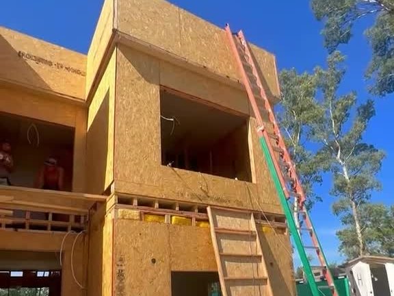 Estructura de wood frame en fabricación